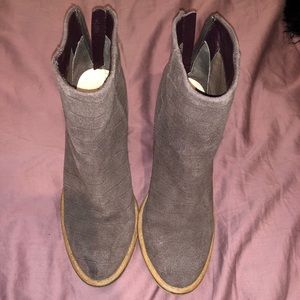 Brown Chunky Heel Booties